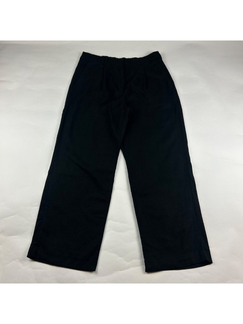 Old Navy Black Linen Blend Extra High Rise Taylor Wide Leg Trouser Pant L